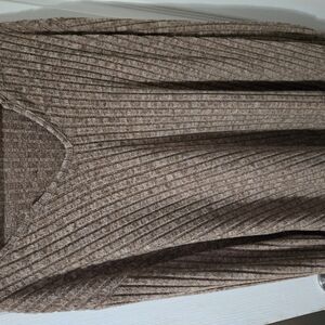 Brown Ribbed Knit Sweater